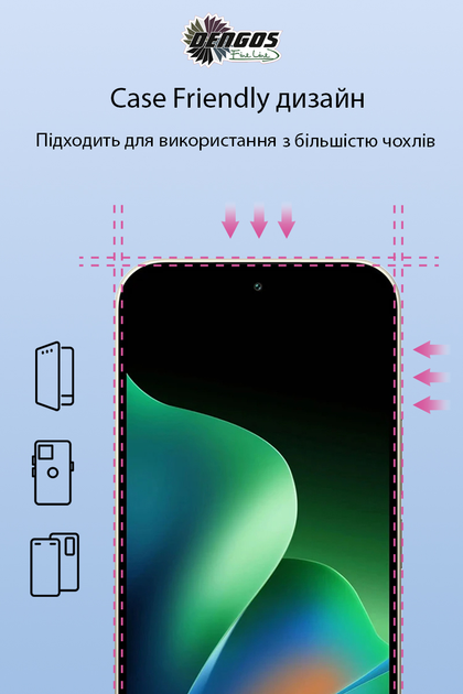 Защитное стекло для смартфона Xiaomi Redmi 17 DENGOS Black (TGFG-453) - изображение 3