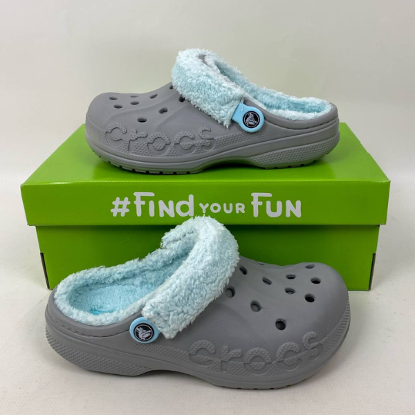 Крокси Baya Lined Fuzz Strap Grey/Ice Blue, розмір 38 - Фото 8 Крокси Baya Lined Fuzz Strap Grey/Ice Blue, розмір 38 - зображення 8