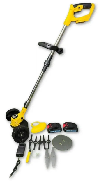 Тример акумуляторний DeWalt DCMST156N 48 В 6 А·год безщітковий електрокоса 1200 Вт садова коса 10000 об хв ніж 230 мм бездротова косарка пряма штанга антивібраційна для трави газону бур'янів чагарників молодих пагонів саду дачі з 2 АКБ колесами - зображення 3