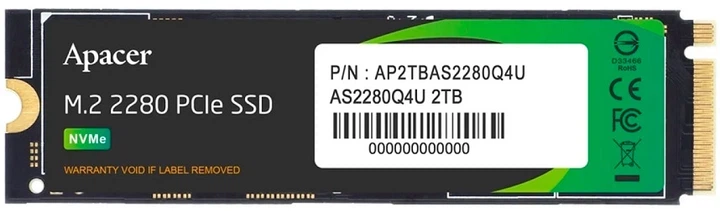 SSD-накопитель Apacer AS2280Q4U 2 ТБ M.2 2280 PCIe 4.0 x4 7400/7000 МБ/с с радиатором (AP2TBAS2280Q4U-1) - изображение 4
