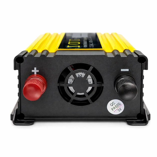 Автомобільний інвертор UKC 1000 Вт перетворювач напруги 12 220 В 2 USB LCD AC DC адаптер для акумулятора ноутбука побутової техніки електроніки прикурювача чорний жовтий - зображення 2