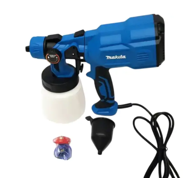 Краскораспылитель Makita AH550L бак 800 мл электрический пульверизатор 650 Вт для краски 550 мл/мин краскопульт 220 В с тремя соплами 2 2,5 3 мм регулировкой факела для мебели стен дерева металлических конструкций - изображение 6