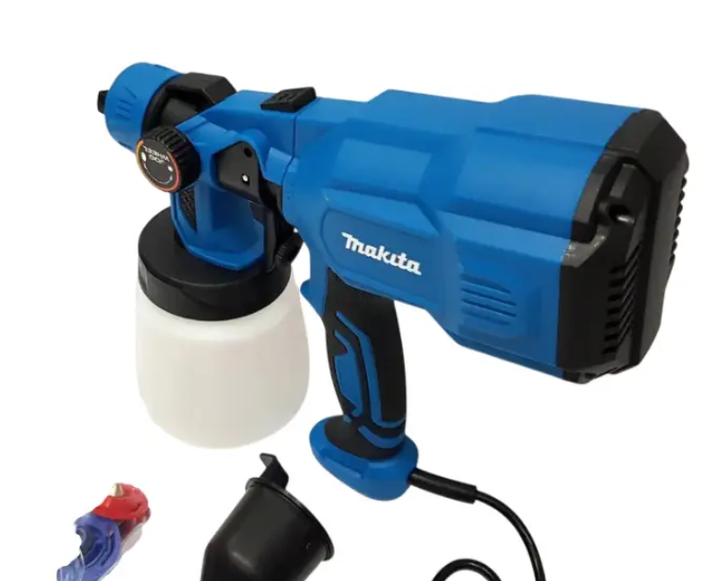 Краскораспылитель Makita AH550L бак 800 мл электрический пульверизатор 650 Вт для краски 550 мл/мин краскопульт 220 В с тремя соплами 2 2,5 3 мм регулировкой факела для мебели стен дерева металлических конструкций - изображение 9