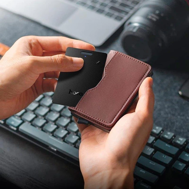 Умный поисковый трекер-карта HOCO E102 Nida Dual card type anti-lost device с поддержкой Apple Find My и Android Find Hub Черный - изображение 7