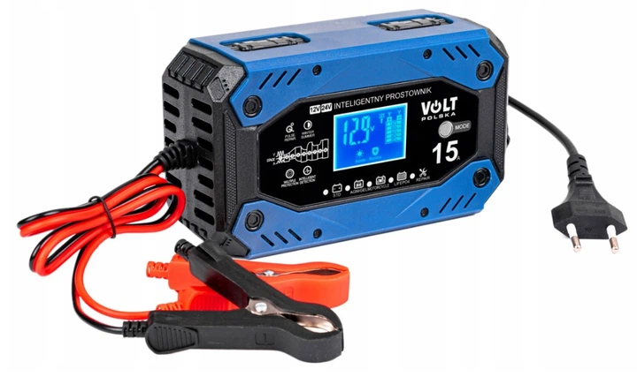 Зарядное устройство выпрямитель LCD Volt Polska 12V/24V 8A/15A 6PRLN1215A для свинцово-кислотных, AGM и LiFePO4 аккумуляторов - изображение 3