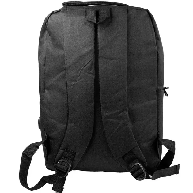Рюкзак мужской городской с USB для работы и учебы черный (581309) - Фото 4 Рюкзак мужской городской с USB для работы и учебы черный (581309) - изображение 4