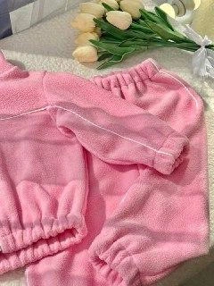Дитячий флісовий костюмчик з кантиком рожевий 86 см - Фото 3 Дитячий флісовий костюмчик з кантиком рожевий 86 см - изображение 3