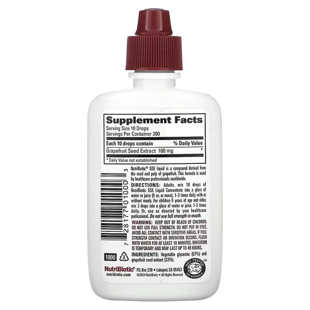 Экстракт грейпфрутовых косточек NutriBiotic Grapefruit Seed Extract Liquid Concentrate 59 мл - Фото 2 Экстракт грейпфрутовых косточек NutriBiotic Grapefruit Seed Extract Liquid Concentrate 59 мл - изображение 2