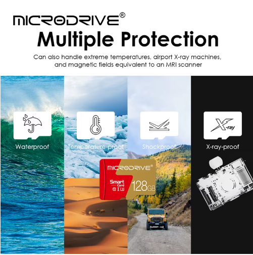 Карта памяти Micro SD MicroDrive 64Gb U3 A1 class 10 + SD адаптер - изображение 2
