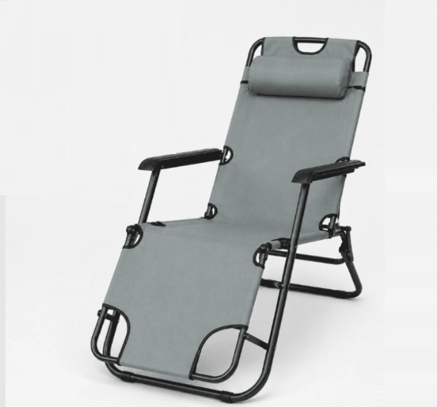 Кресло-шезлонг для пикника раскладное 178 х 60 х 30 см серое (KAR198grey) - изображение 4