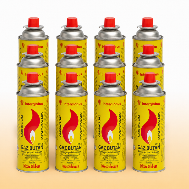 Газовый баллон универсальный 12 шт. Interglobus бутан 225g - изображение 4