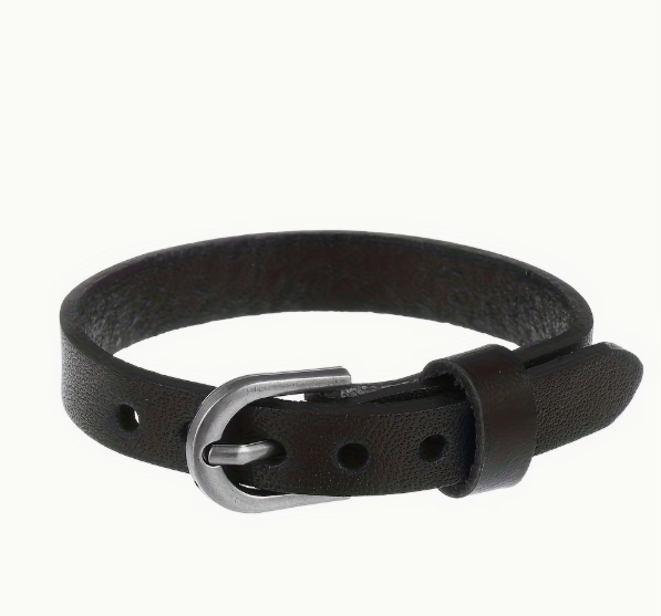 Стильний чоловічий браслет Belt Buckle Чорний - Фото 2 Стильний чоловічий браслет Belt Buckle Чорний - зображення 2