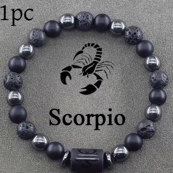 Каменный браслет Zodiac Stone со знаком Зодиака Скорпіон - Фото 1 Каменный браслет Zodiac Stone со знаком Зодиака Скорпіон - изображение 1