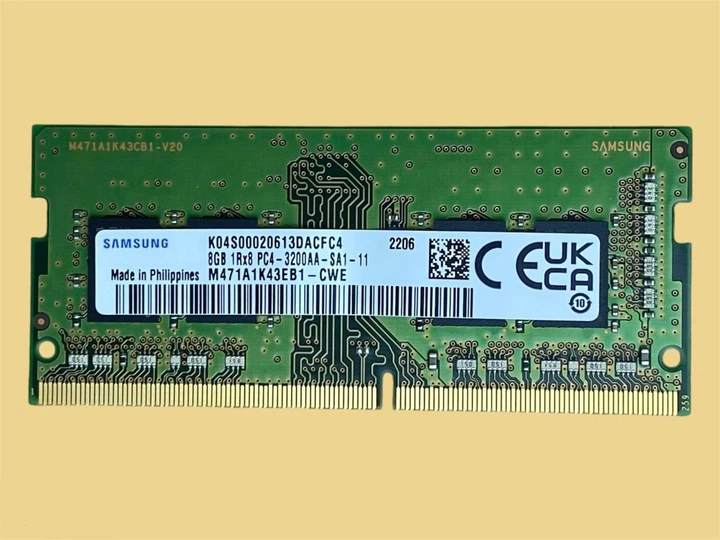 Оперативна пам'ять SAMSUNG 8 GB DDR4-3200AA SO-DIMM (M471A1K43EB1-CWE). Б/В - Фото 1 Оперативна пам'ять SAMSUNG 8 GB DDR4-3200AA SO-DIMM (M471A1K43EB1-CWE). Б/В - изображение 1