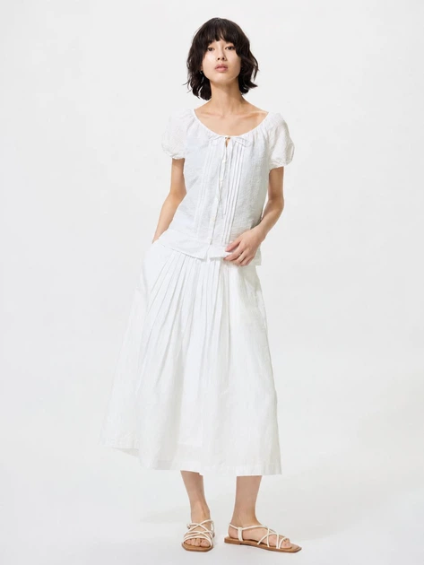 Юбка миди летняя женская Uniqlo 409014594 XL Белая (1161549102) - изображение 2