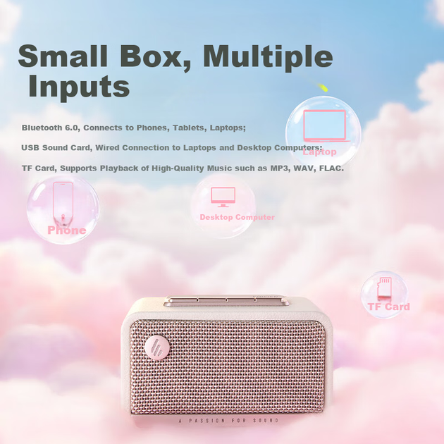 Колонка EDIFIER M130 ретро Bluetooth настольная деревянная белый персик - изображение 3