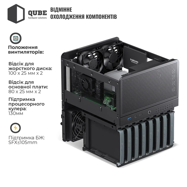 Корпус JONSBO N3 Black без БП (N3 Black) - изображение 2