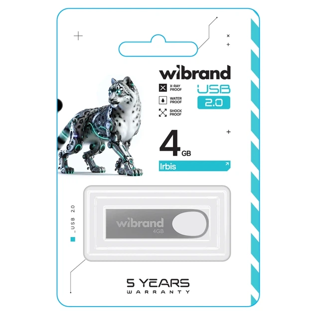 Флеш-накопичувач Wibrand USB 2.0 Irbis 4Gb Silver - изображение 2