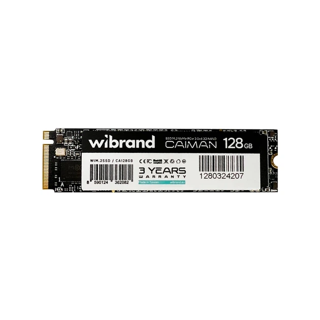 Накопичувач SSD M.2 Wibrand Caiman 128GB NVMe 2280 PCIe 3.0 3D NAND - изображение 3