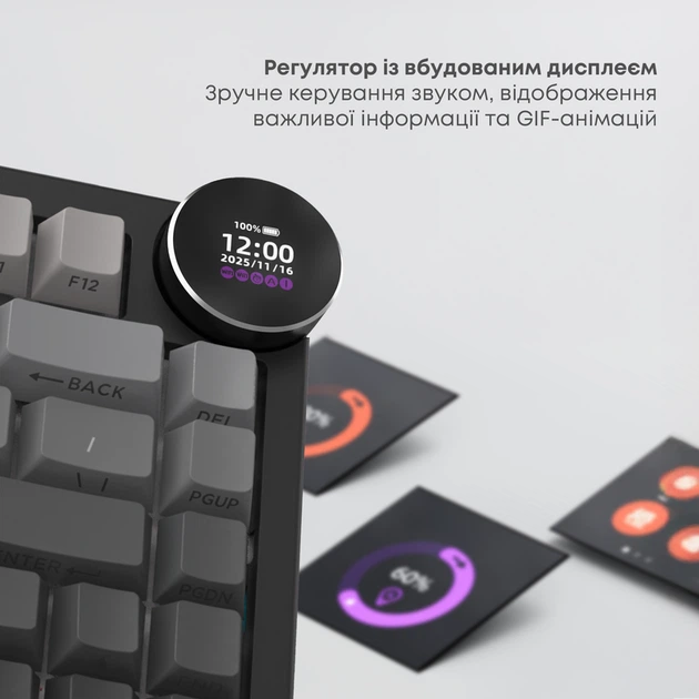 Бездротова механічна клавіатура Ajazz AK820 V2 White Peach Switch (AK820-V2-WP-S-W) - Фото 11 Бездротова механічна клавіатура Ajazz AK820 V2 White Peach Switch (AK820-V2-WP-S-W) - зображення 11