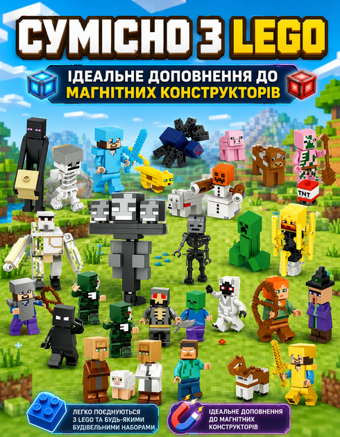 Набор фигурок Minecraft фигурки 48 шт героев майнкрафт конструктор XP-1404 игровые персонажи совместимые с конструкторами высота 4-8 см игрушки для мальчиков - Фото 4 Набор фигурок Minecraft фигурки 48 шт героев майнкрафт конструктор XP-1404 игровые персонажи совместимые с конструкторами высота 4-8 см игрушки для мальчиков - изображение 4