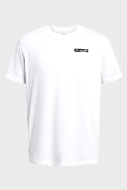 Чоловіча біла футболка UA HW ARMOUR LABEL SS Under Armour L 1382831-100 - Фото 4 Чоловіча біла футболка UA HW ARMOUR LABEL SS Under Armour L 1382831-100 - изображение 4
