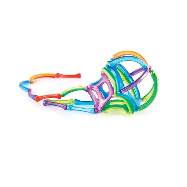 Магнитный конструктор Guidecraft 48 деталей полупрозрачный разноцветный пластик - изображение 2