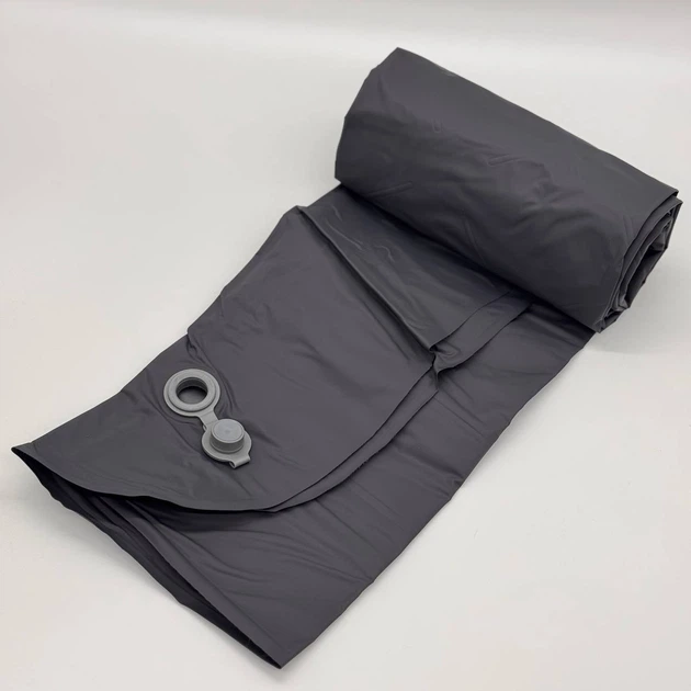 Надувний туристичний матрац (188х58х6 см) Outdoor Sleeping, Темно-сірий / Кемпінговий надувний каремат з подушкою - зображення 5