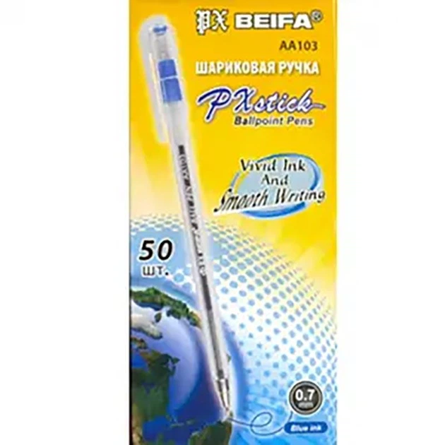 Ручка Beifa шариковая синяя АА110В - Фото 1 Ручка Beifa шариковая синяя АА110В - изображение 1