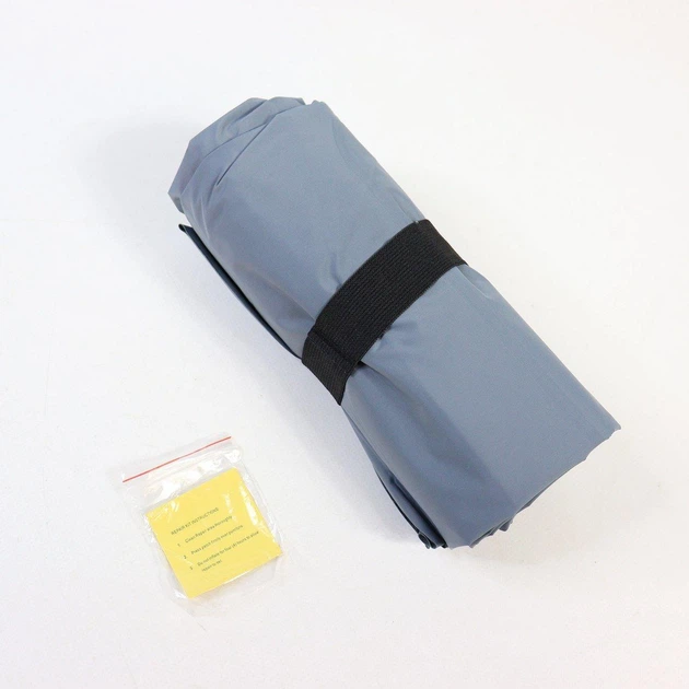 Надувний туристичний матрац (188х58х6 см) Outdoor Sleeping Сірий / Кемпінговий надувний каремат з подушкою - зображення 9