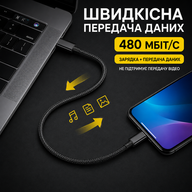 Кабель для быстрой зарядки iPhone кабель type c для Samsung кабель для зарядки Xiaomi шнур тайпси ipad 1m Pavlysh Black 240W - изображение 9