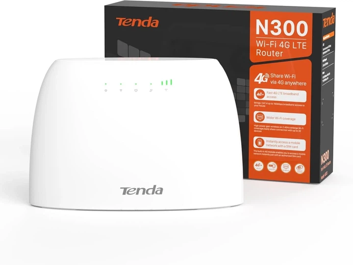 Маршрутизатор Tenda N300 4G LTE Cat4 (102199174) - Б/У - Фото 1 Маршрутизатор Tenda N300 4G LTE Cat4 (102199174) - Б/У - изображение 1