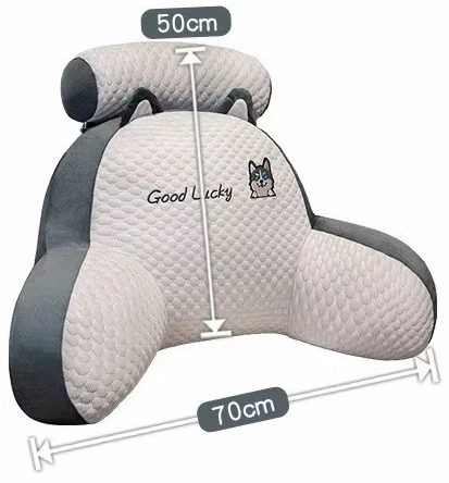 Подушка-спинка RIAS Good Lucky для сидіння з підлокітниками та валиком 70x50x25 см White-Grey (3_08665) - Фото 5 Подушка-спинка RIAS Good Lucky для сидіння з підлокітниками та валиком 70x50x25 см White-Grey (3_08665) - зображення 5