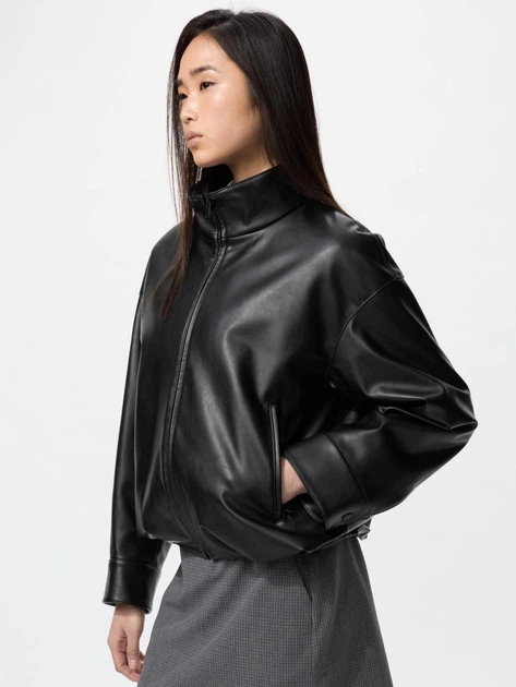 Куртка из искусственной кожи женская Uniqlo 490148469 M Черная (1159851802) - изображение 2