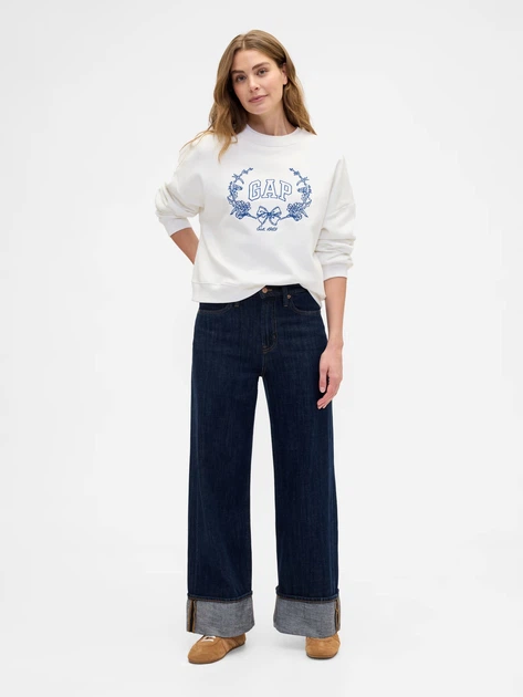 Свитшот на флисе женский GAP 321187600 L Молочный (1162004387) - изображение 4
