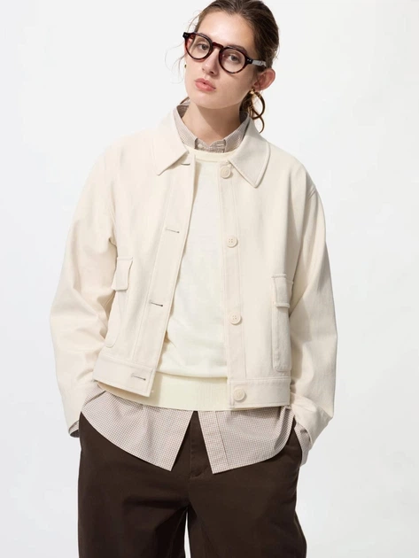 Куртка демисезонная женская Uniqlo 12793529 XS Молочная (1162142171) - изображение 3