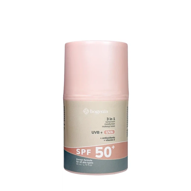 Крем для обличчя сонцезахисний Bogenia SPF 50+ 3 в 1 Sunscreen Face Cream BG422, 50 мл - Фото 2 Крем для обличчя сонцезахисний Bogenia SPF 50+ 3 в 1 Sunscreen Face Cream BG422, 50 мл - зображення 2