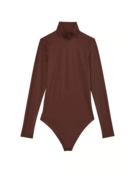 Боді Victoria's Secret BODYWEAR by Victoria with FeatherSoft™ Innovation Turtleneck Bodysuit М Коричневий(26953487) - изображение 4