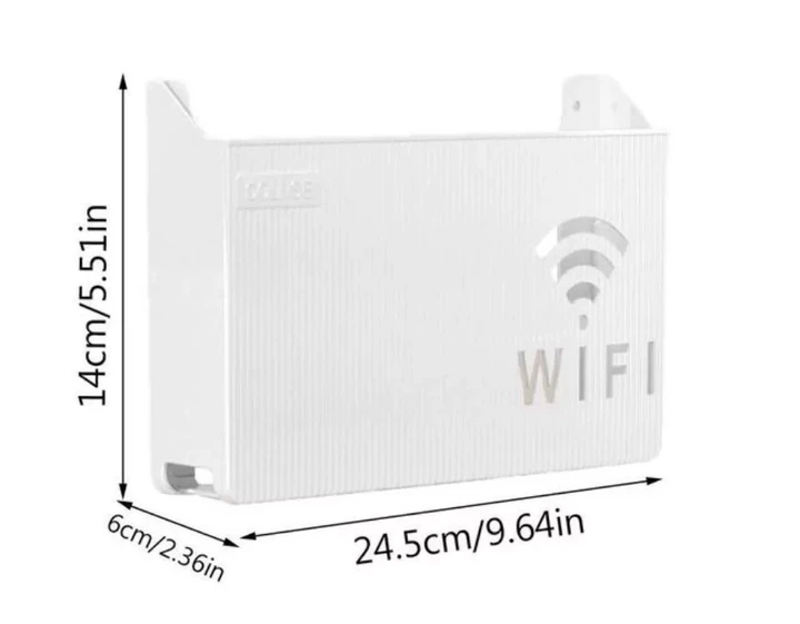 Вай Фай Поличка Тримач 24,5х14х6 см, Підставка для роутера WIFI пластикова COLNSE настінна, Біла - зображення 7