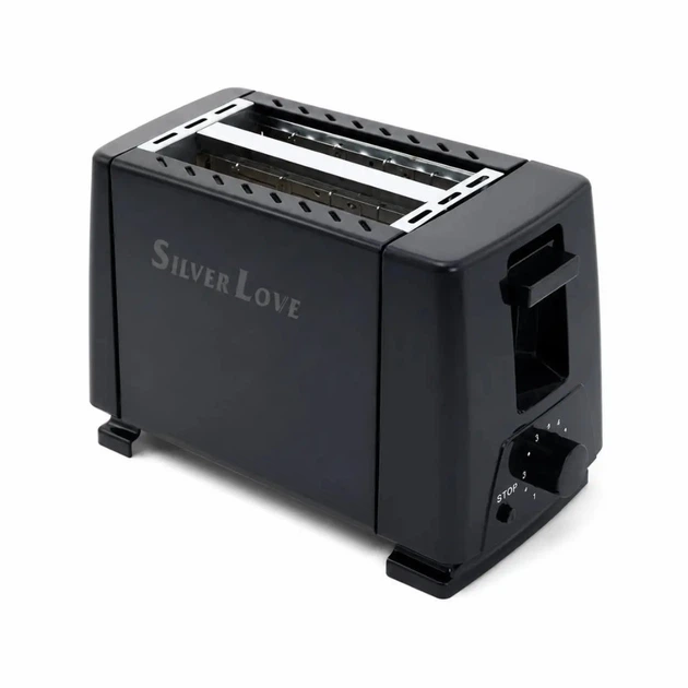 Тостер электрический Silver Love QLT-298A, 750 Вт, черный - изображение 3