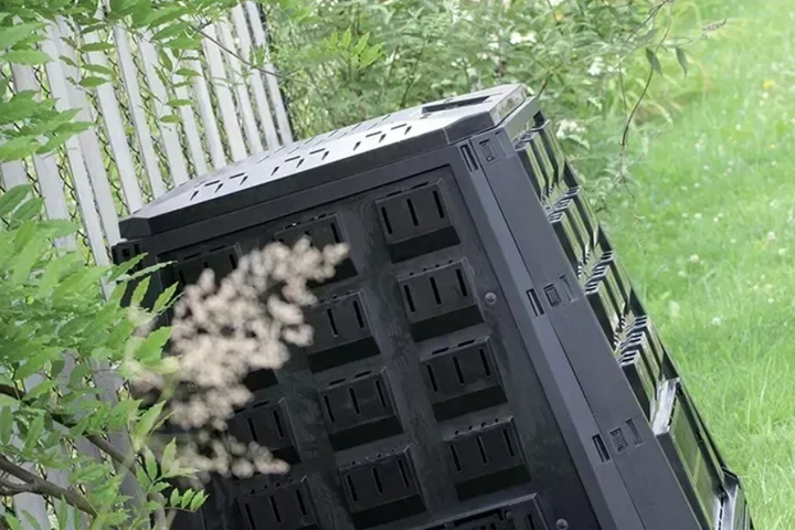 Контейнер для компосту Prosperplast 630 л садовий ящик Evogreen пластиковий морозостійкий модуль 90х91х107 см для дачі городу біовідходів з кришкою вентиляцією дверцятами Чорний - зображення 7