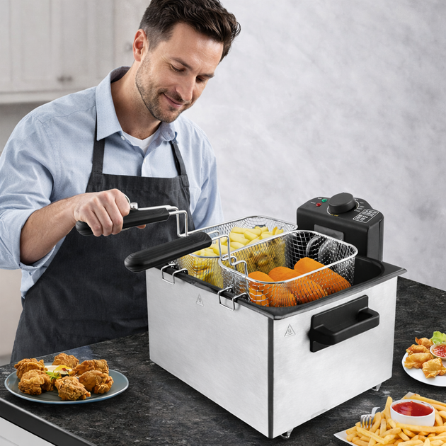 Фритюрница из нержавеющей стали 5 л, 2100 Вт + 3 корзины, LumaBella LB-60004 - изображение 2