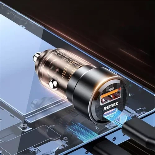 Автомобільний зарядний пристрій REMAX Walking Series 75W PD+QC 1C+1A Fast Car Charger RCC360 Black - Фото 4 Автомобільний зарядний пристрій REMAX Walking Series 75W PD+QC 1C+1A Fast Car Charger RCC360 Black - зображення 4