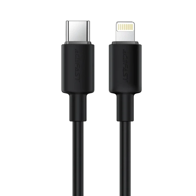 Кабель ACEFAST C25-01 USB-C to L silicone charging data cable Black - изображение 2