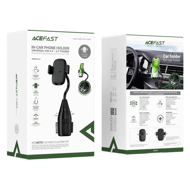 Автотримач для телефона ACEFAST D24 car holder for cup holder Black - Фото 2 Автотримач для телефона ACEFAST D24 car holder for cup holder Black - зображення 2