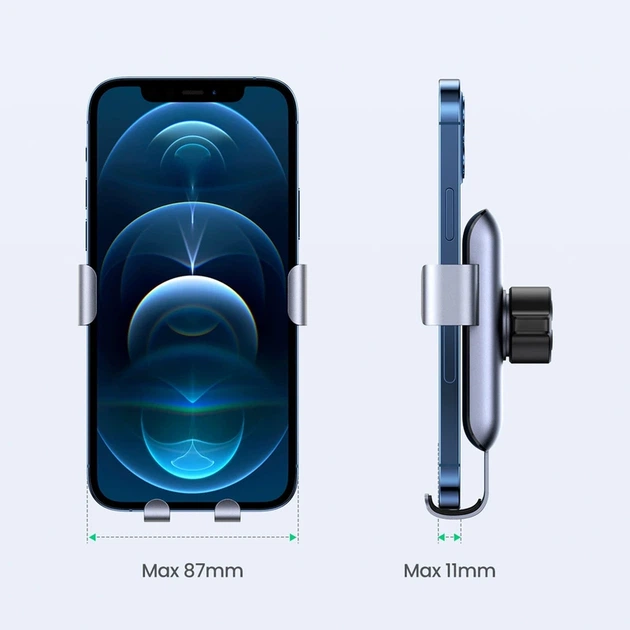 Автотримач для телефона UGREEN LP274 Gravity Phone Holder for Round Air Vent gray - Фото 4 Автотримач для телефона UGREEN LP274 Gravity Phone Holder for Round Air Vent gray - изображение 4