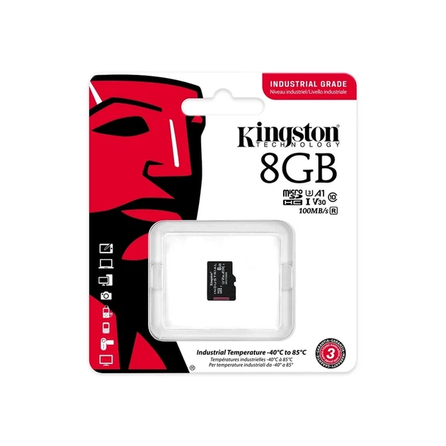 Карта пам'яті microSDHC (UHS-1 U3) Kingston Industrial 8Gb class 10 V30 А1 - зображення 2