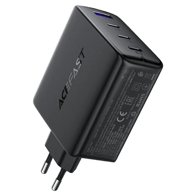 Мережевий зарядний пристрій ACEFAST A94 PD100W GaN (3*USB-C+USB-A) charger Black - Фото 1 Мережевий зарядний пристрій ACEFAST A94 PD100W GaN (3*USB-C+USB-A) charger Black - изображение 1