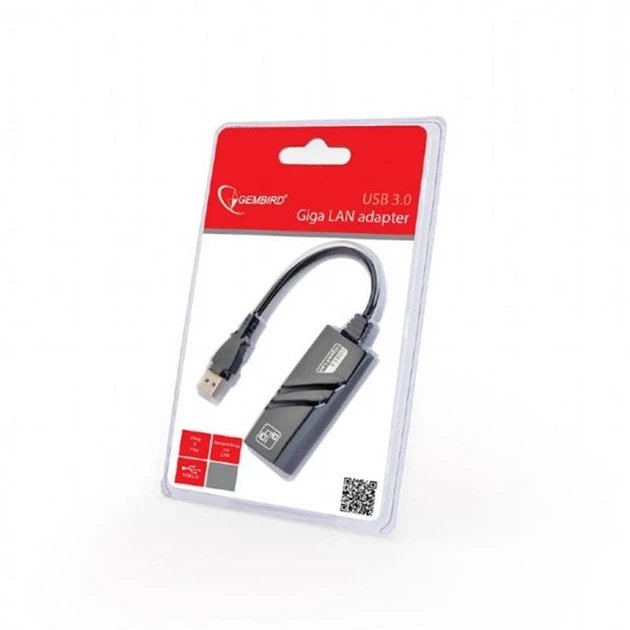 Кабель Gembird USB - Gigabit Ethernet Чёрный (NIC-U3-02) - изображение 2