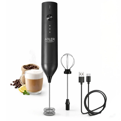 Спінювач молока Adler AD 4533 — акумуляторний 2-в-1 із 3 швидкостями та USB-C - зображення 3